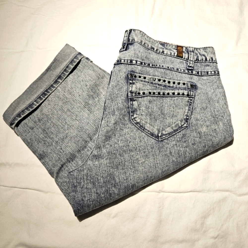 Zana Di Jean Capris Blue Acid Washed Denim Women's Size 18